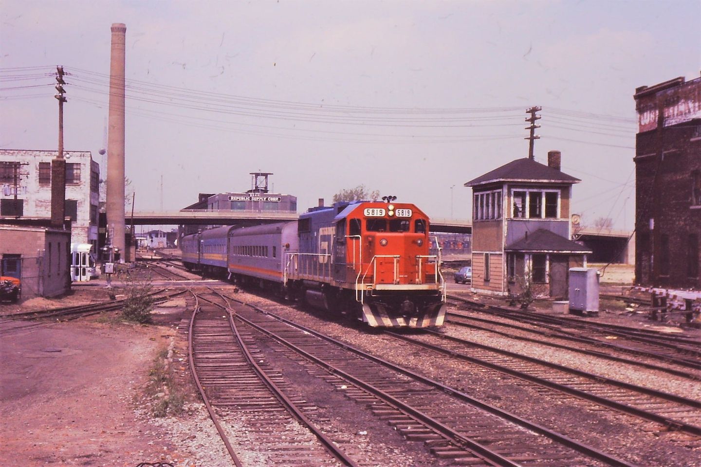 GTW 5813 leads a passenger special past Milwaukee Street Tower